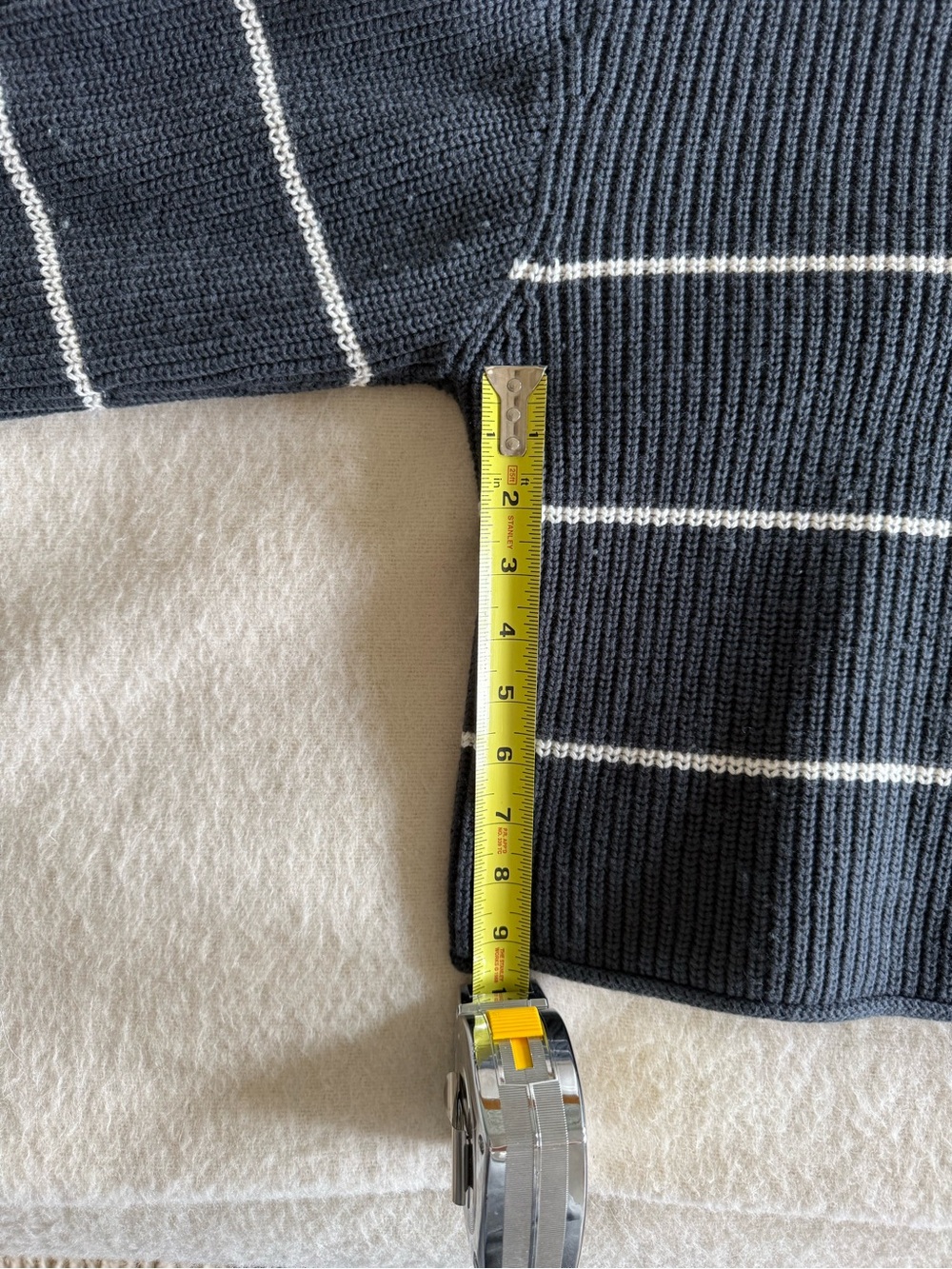Vuori Montauk Crew Organic Cotton/Cashmere Sweater - Navy Stripe - Small - Picture 7 of 8